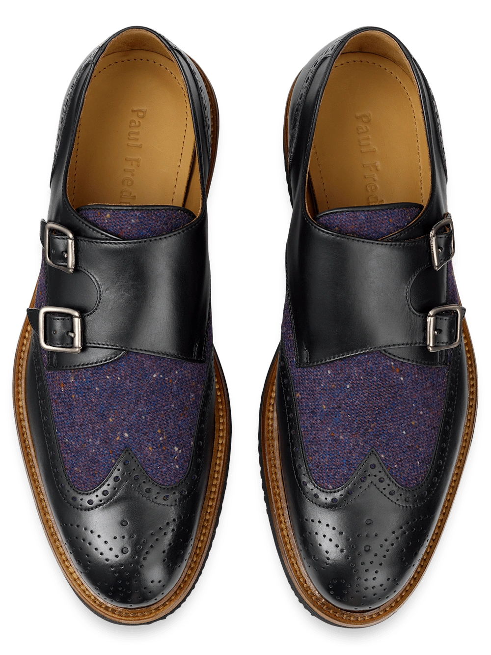 Abe Hybrid: Black & Purple Monk Straps - Own the Night, Dazzle Every Eye!
