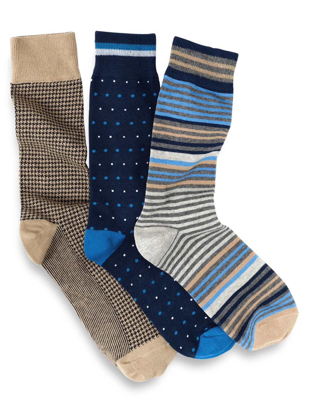 Cool Blues Crew Socks Trio: Soft Blend Comfort & Colorful Vibes!